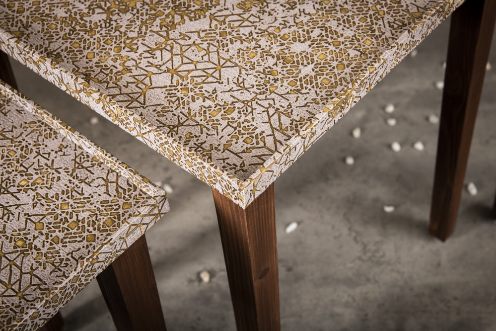 A Tiny Mistake Honeycomb Wooden Rectangle Nesting Tables (Set of 2), Living Room Decor