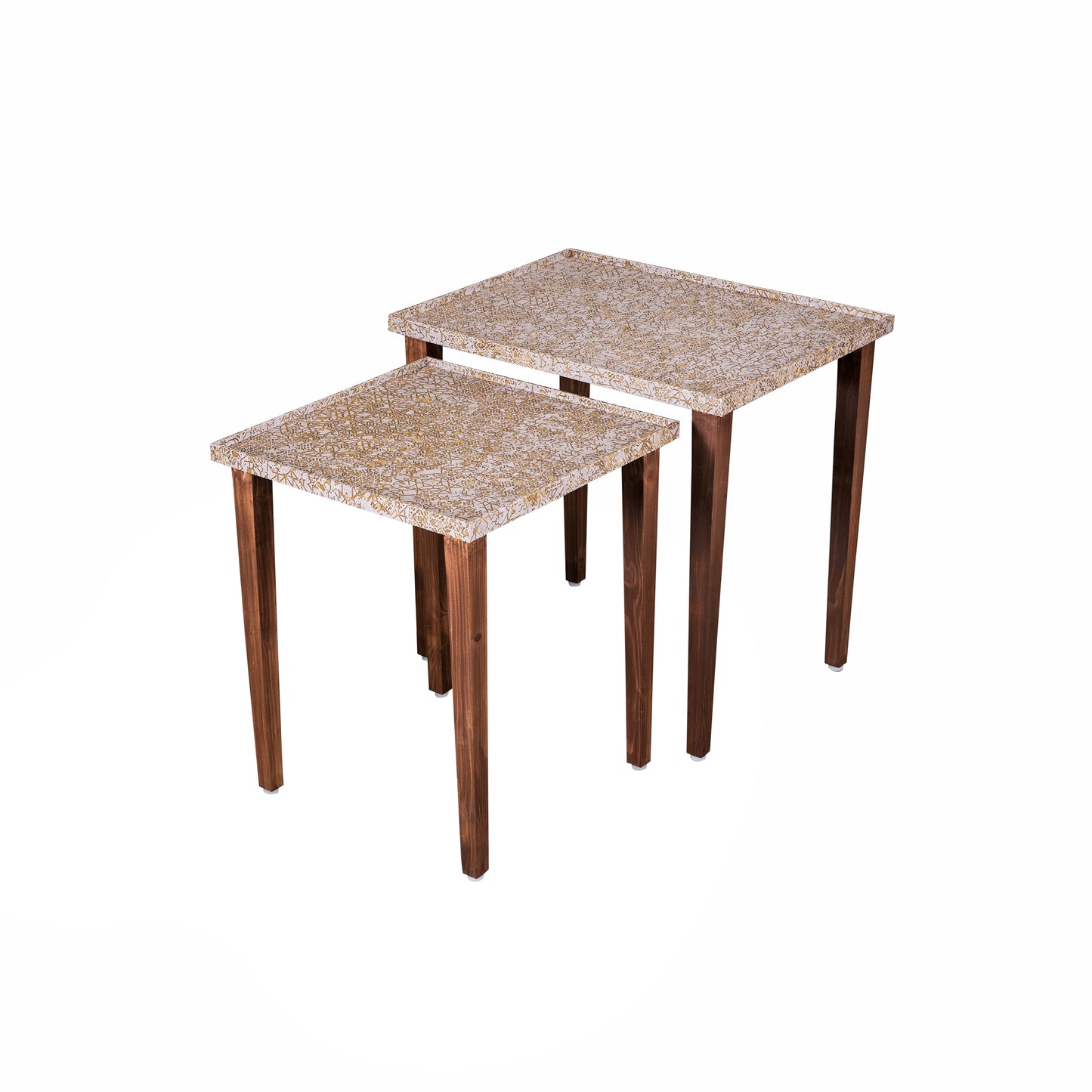 A Tiny Mistake Honeycomb Wooden Rectangle Nesting Tables (Set of 2), Living Room Decor