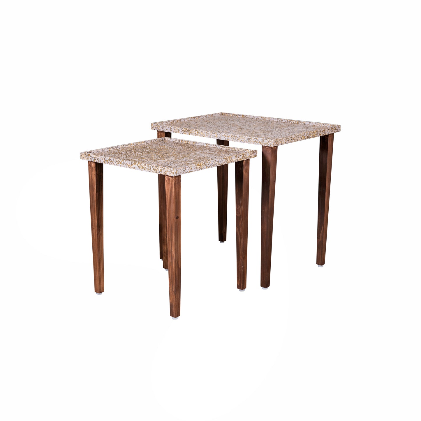 A Tiny Mistake Honeycomb Wooden Rectangle Nesting Tables (Set of 2), Living Room Decor