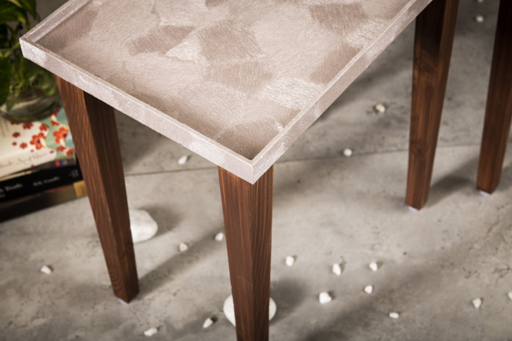A Tiny Mistake Allure Rose Gold Wooden Rectangle Nesting Tables (Set of 2), Living Room Decor