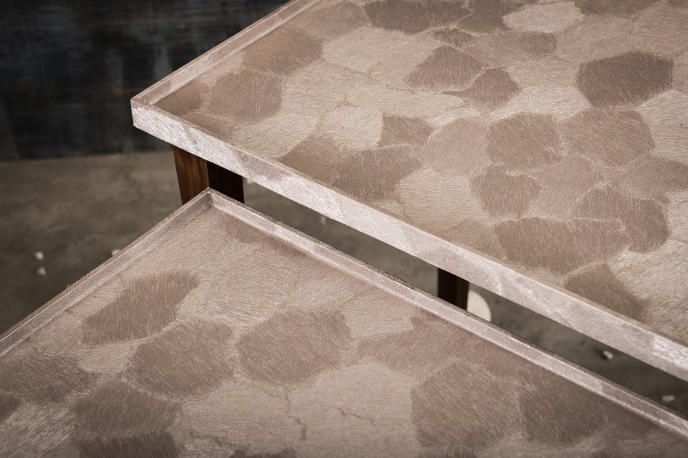 A Tiny Mistake Allure Rose Gold Wooden Rectangle Nesting Tables (Set of 2), Living Room Decor