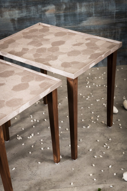 A Tiny Mistake Allure Rose Gold Wooden Rectangle Nesting Tables (Set of 2), Living Room Decor