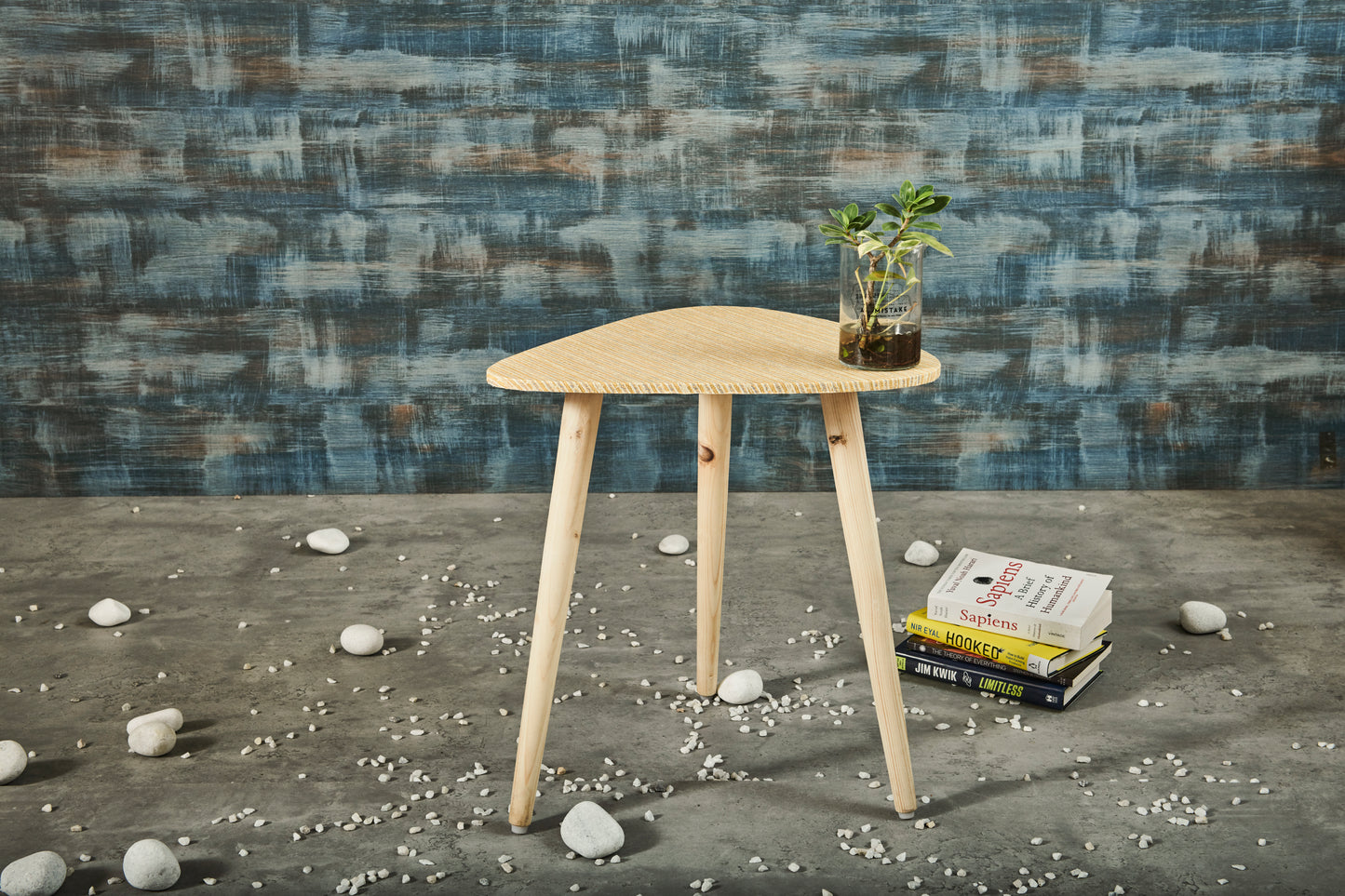A Tiny Mistake Khadi Weave Pattern Trinity Side Table, End Table (1 Piece)