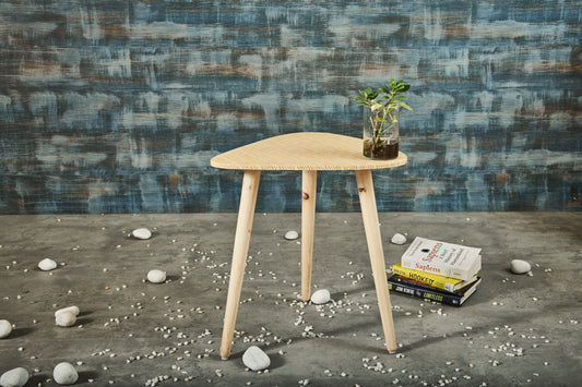 A Tiny Mistake Khadi Weave Pattern Trinity Side Table, End Table (1 Piece)