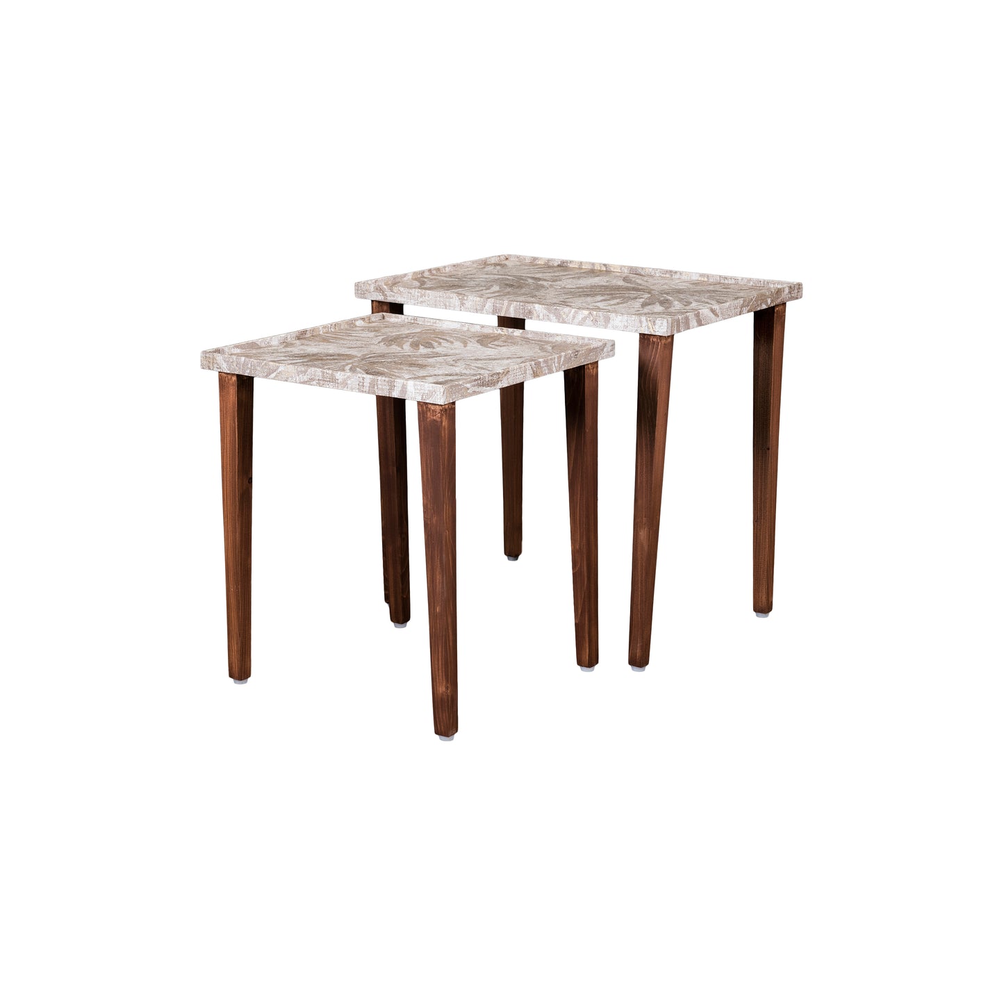 A Tiny Mistake Palm Bronze Wooden Rectangle Nesting Tables (Set of 2), Living Room Decor