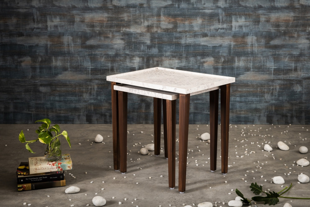 A Tiny Mistake Bhav Wooden Rectangle Nesting Tables (Set of 2), Living Room Decor