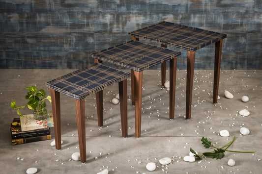 A Tiny Mistake Tesseract Wooden Rectangle Nesting Tables (Set of 3), Living Room Decor