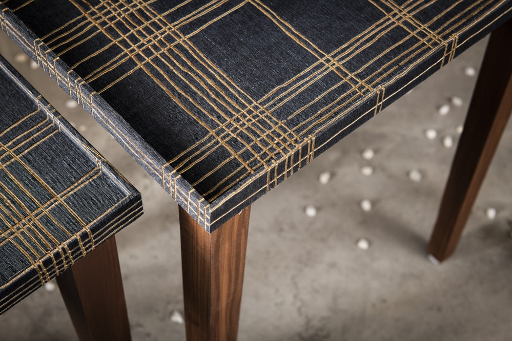 A Tiny Mistake Tesseract Wooden Rectangle Nesting Tables (Set of 2), Living Room Decor