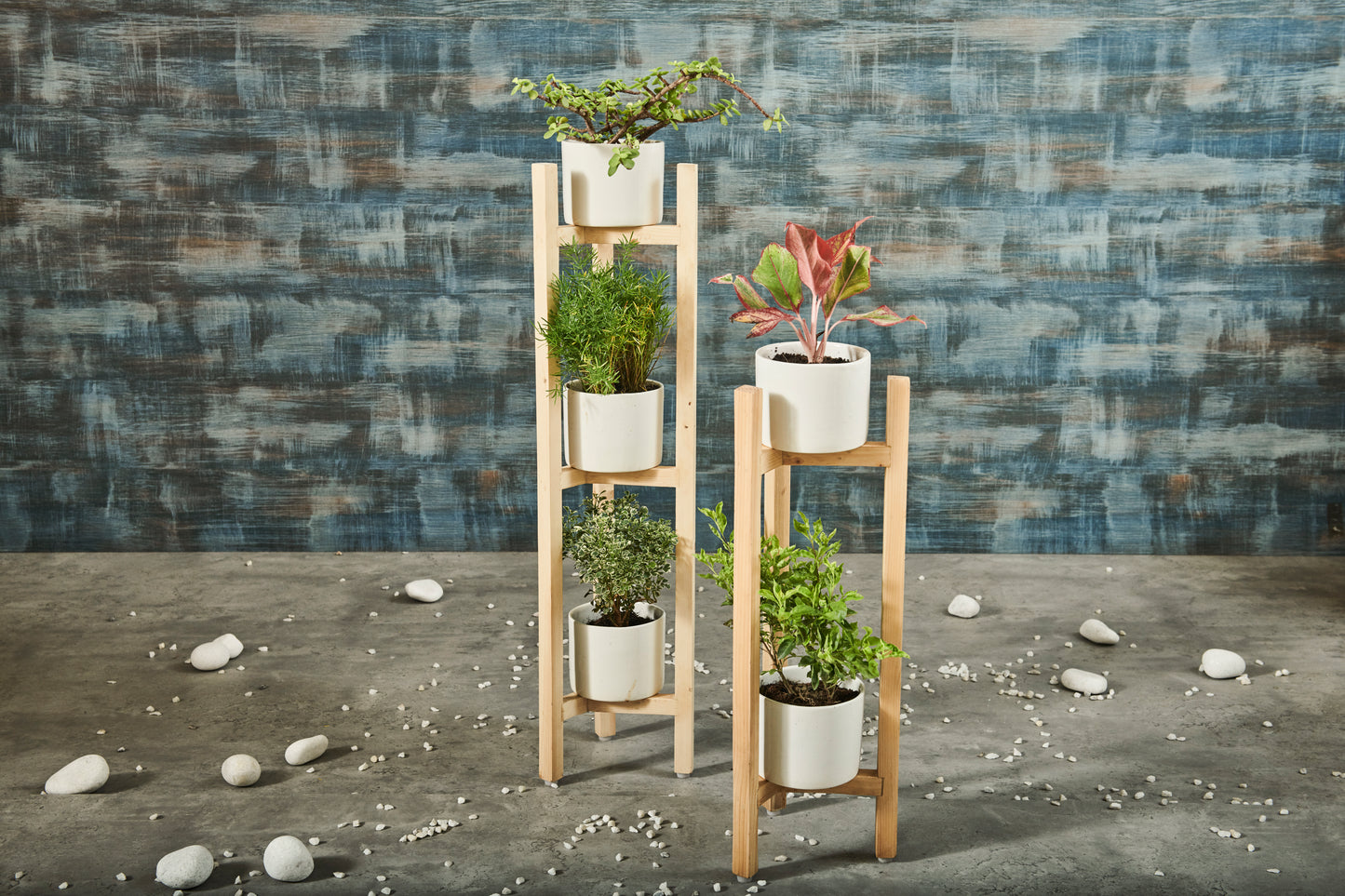 A Tiny Mistake Three Legged Star Planter, Two Tier (One Piece) (Natural Finish)