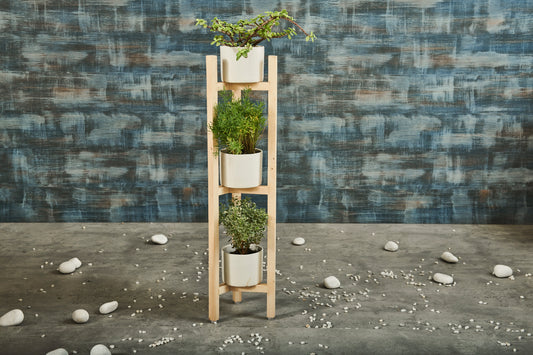 A Tiny Mistake Three Legged Star Planter, Three Tier (One Piece) (Natural Finish)
