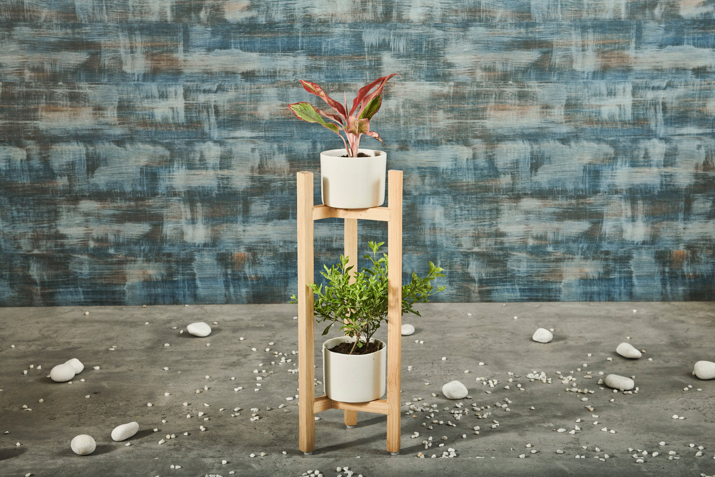 A Tiny Mistake Three Legged Star Planter, Two Tier (One Piece) (Natural Finish)