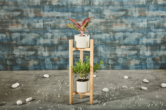 A Tiny Mistake Three Legged Star Planter, Two Tier (One Piece) (Natural Finish)