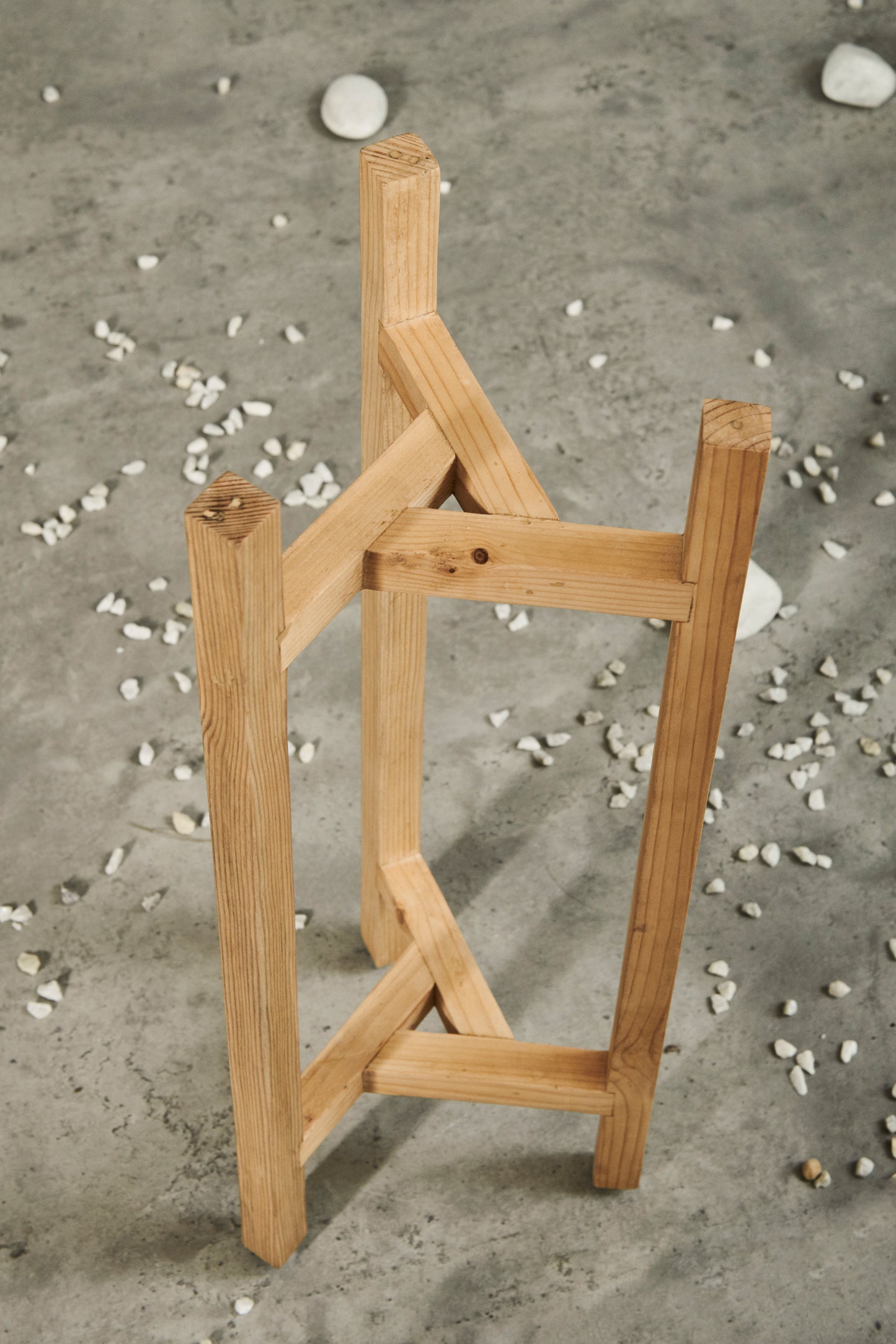 A Tiny Mistake Three Legged Star Planter, Two Tier (One Piece) (Natural Finish)