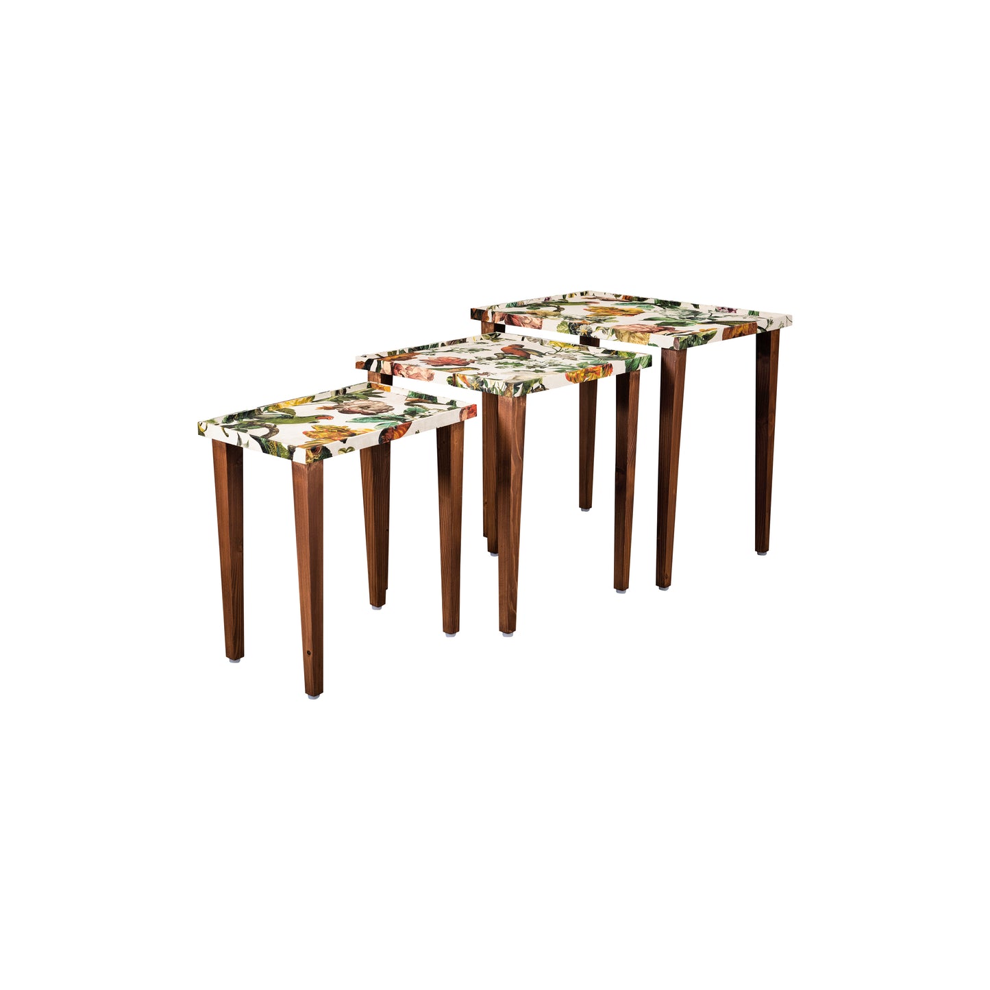 A Tiny Mistake Plush Wilderness Wooden Rectangle Nesting Tables (Set of 3), Living Room Decor