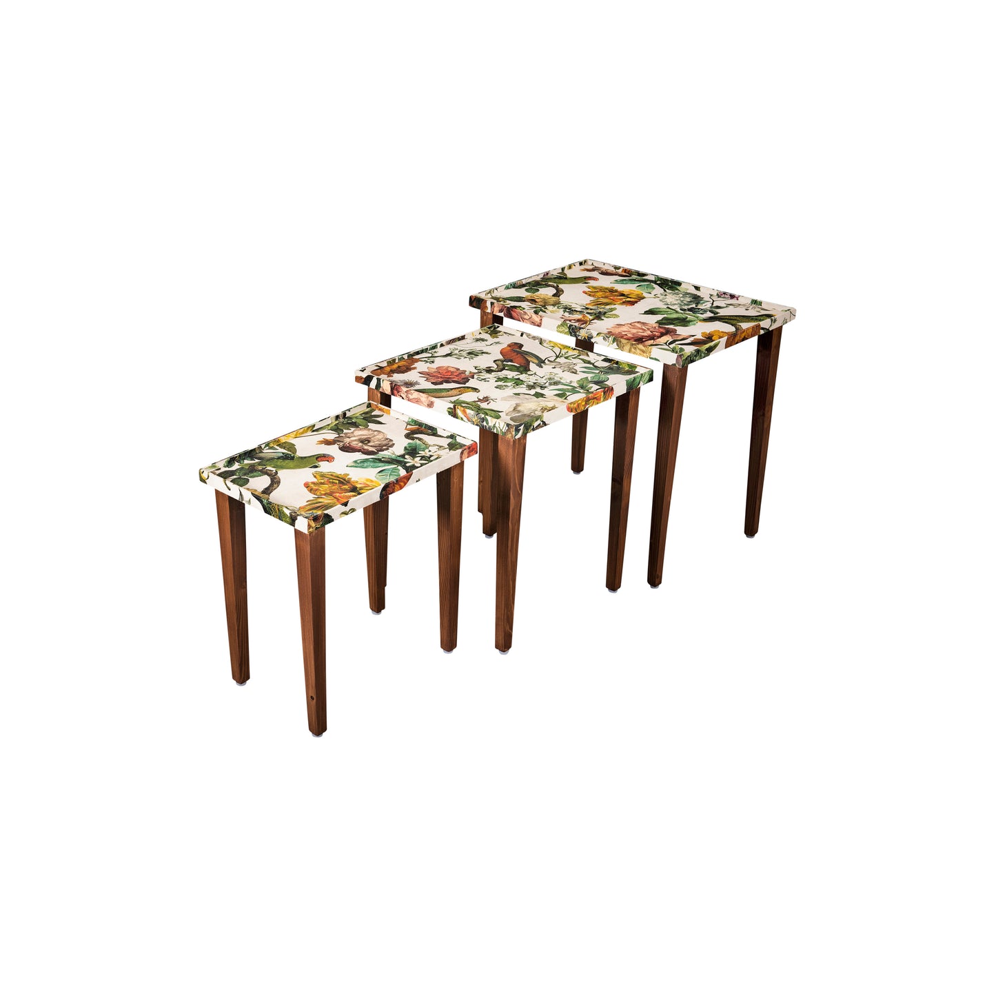 A Tiny Mistake Plush Wilderness Wooden Rectangle Nesting Tables (Set of 3), Living Room Decor