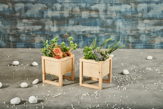 A Tiny Mistake Crate Wooden Planter (One Piece) (Natural Finish)