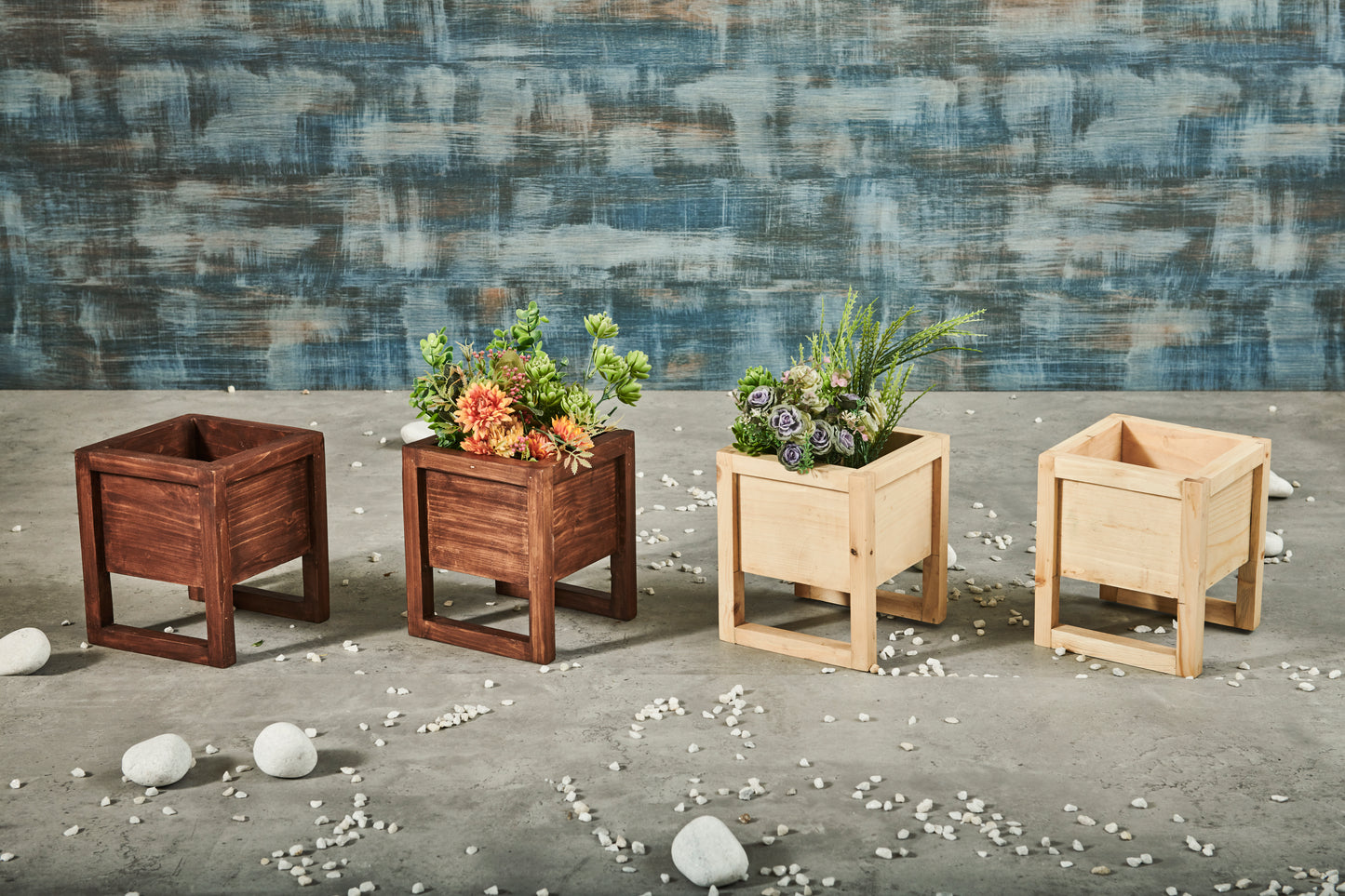 A Tiny Mistake Crate Wooden Planter (One Piece) (Dark Finish)