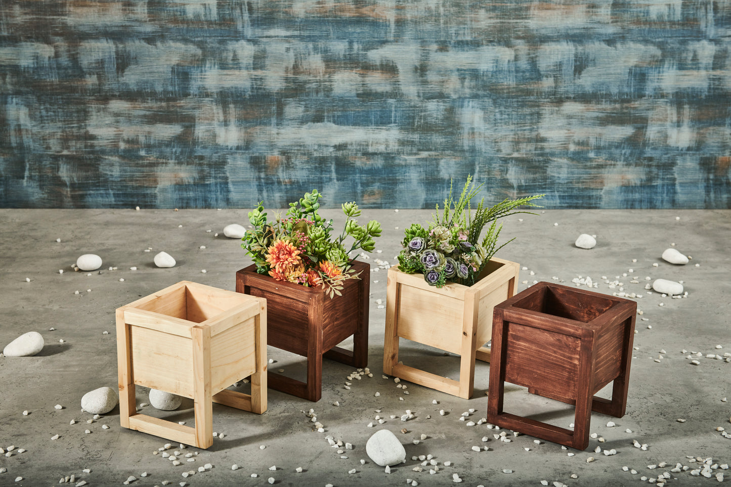 A Tiny Mistake Crate Wooden Planter (One Piece) (Dark Finish)