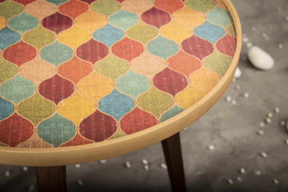 A Tiny Mistake Multicolour Sequins Wooden Nesting Tables (Set of 2), Living Room Decor