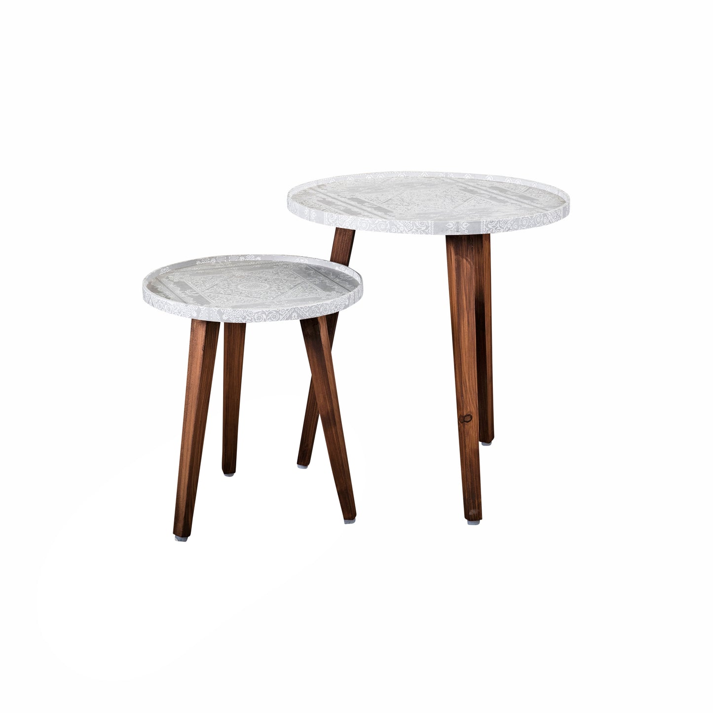 A Tiny Mistake Kaarigari Wooden Nesting Tables (Set of 2), Living Room Decor