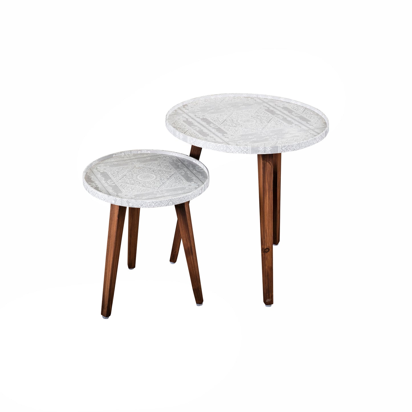 A Tiny Mistake Kaarigari Wooden Nesting Tables (Set of 2), Living Room Decor