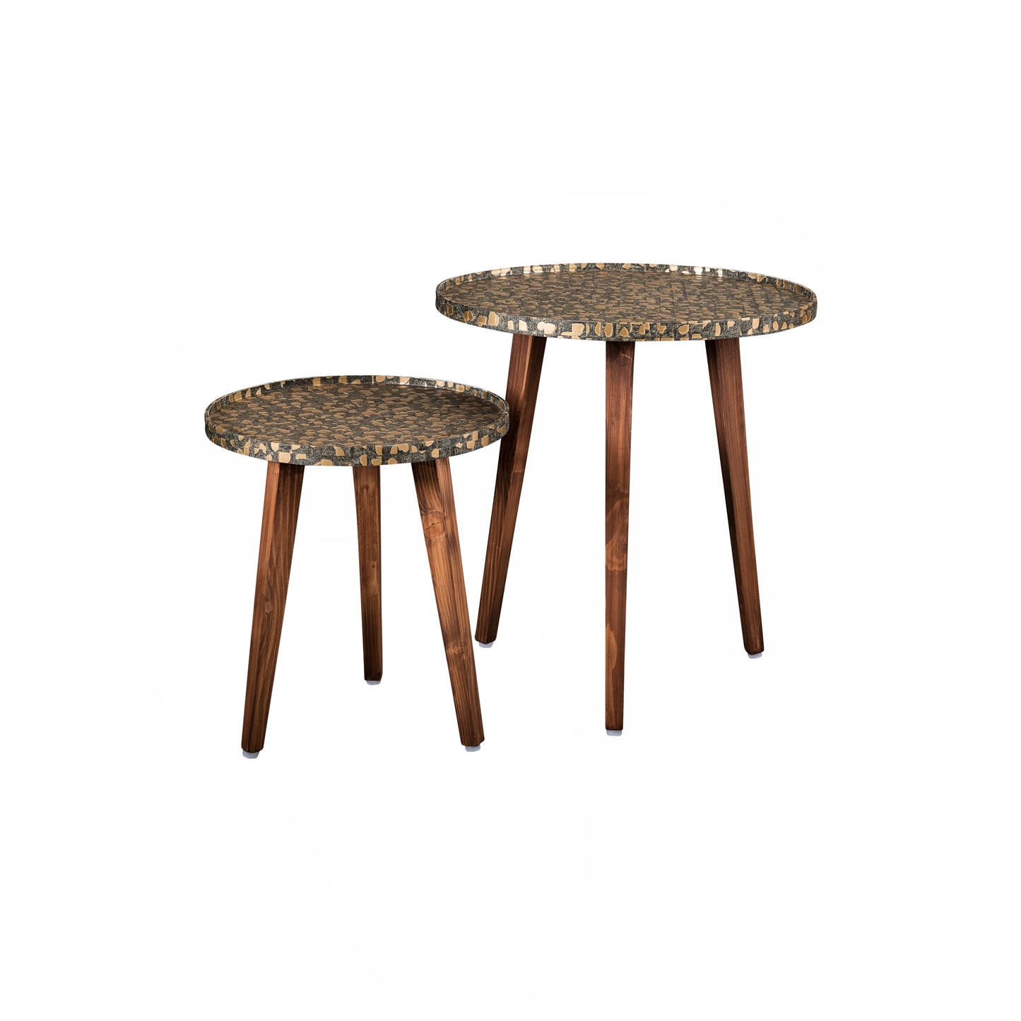 A Tiny Mistake Syaahi Wooden Nesting Tables (Set of 2), Living Room Decor