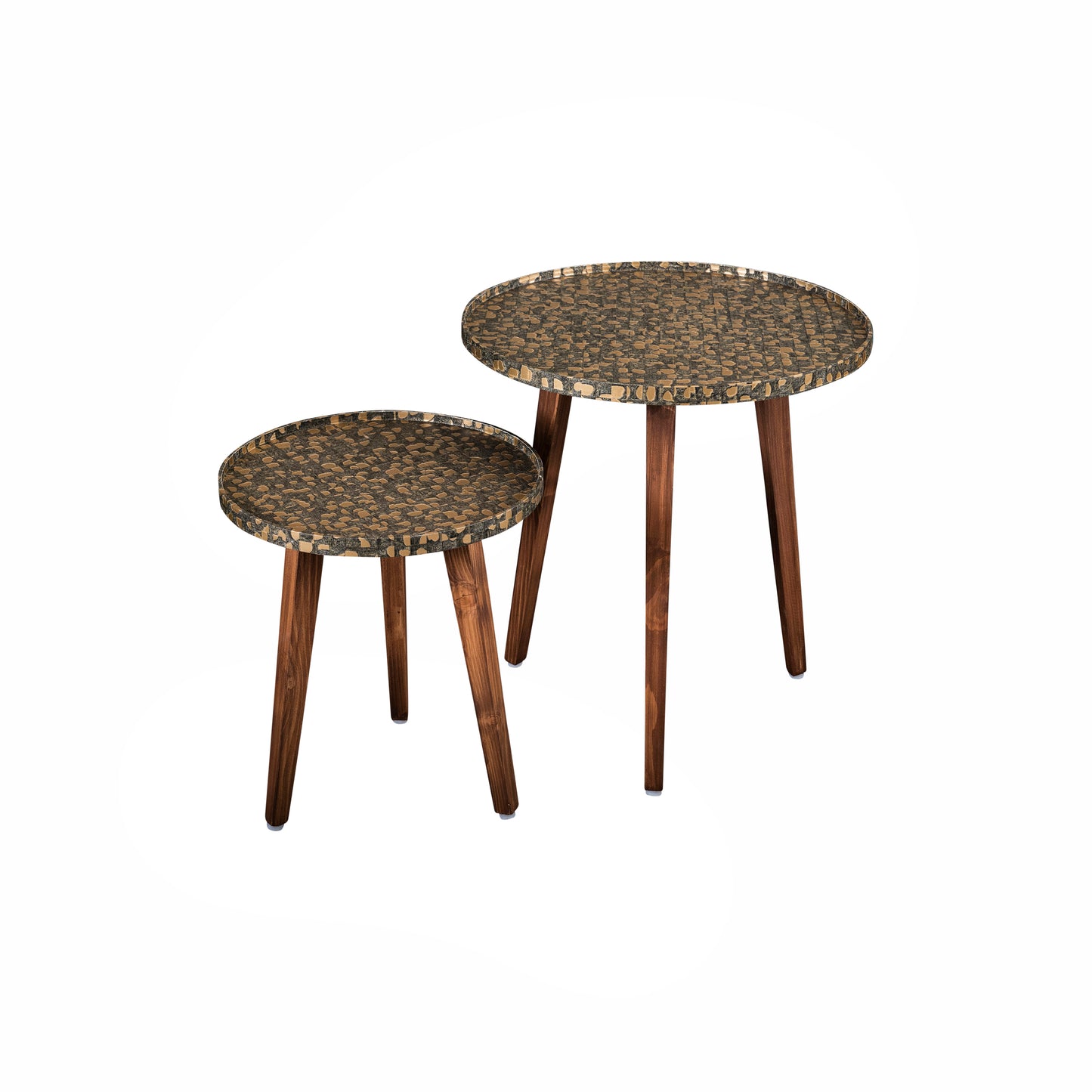 A Tiny Mistake Syaahi Wooden Nesting Tables (Set of 2), Living Room Decor