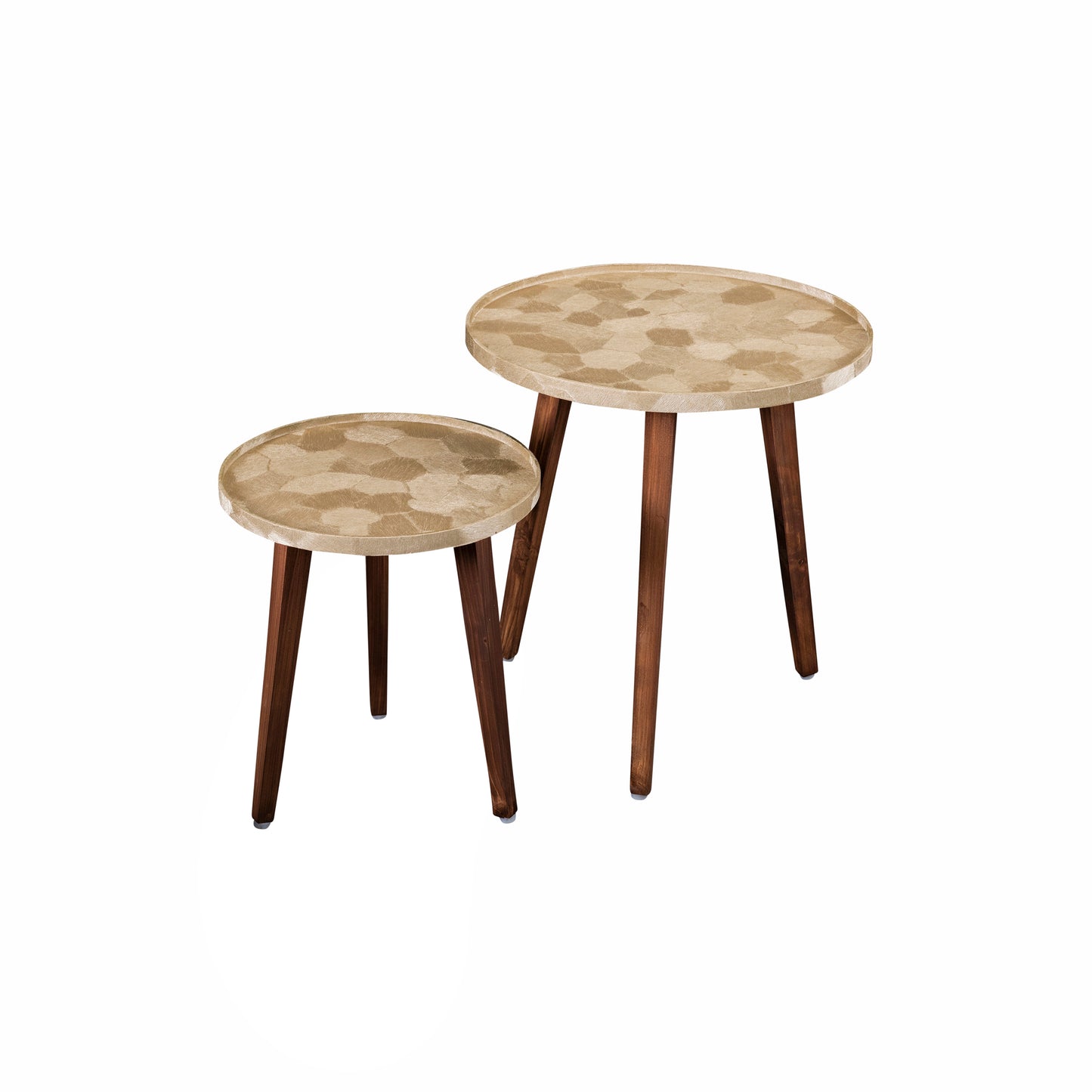 A Tiny Mistake Allure Gold Wooden Nesting Tables (Set of 2), Living Room Decor