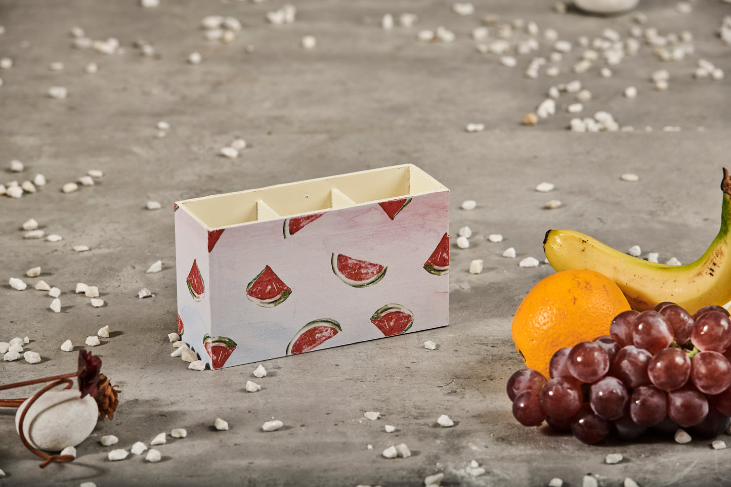 A Tiny Mistake Watermelon Wooden Cutlery Holder, 18 x 10 x 6.5 cm