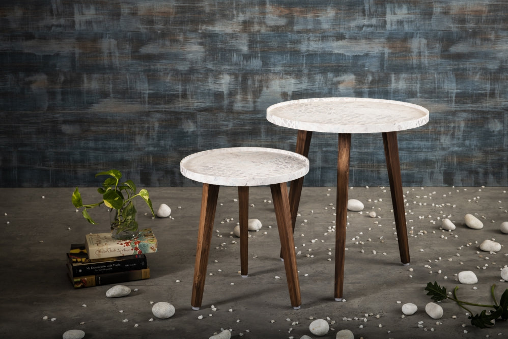 A Tiny Mistake Bhav Wooden Nesting Tables (Set of 2), Living Room Decor