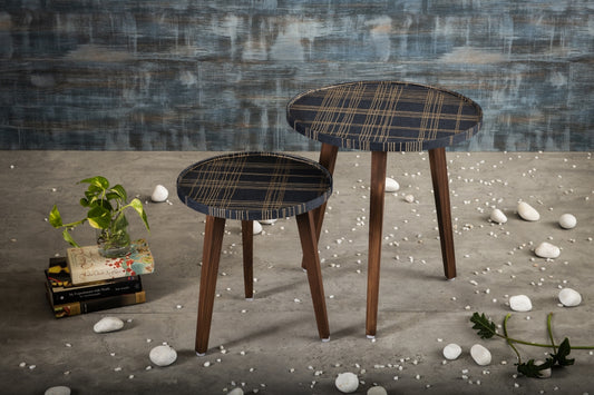 A Tiny Mistake Tesseract Wooden Nesting Tables (Set of 2), Living Room Decor