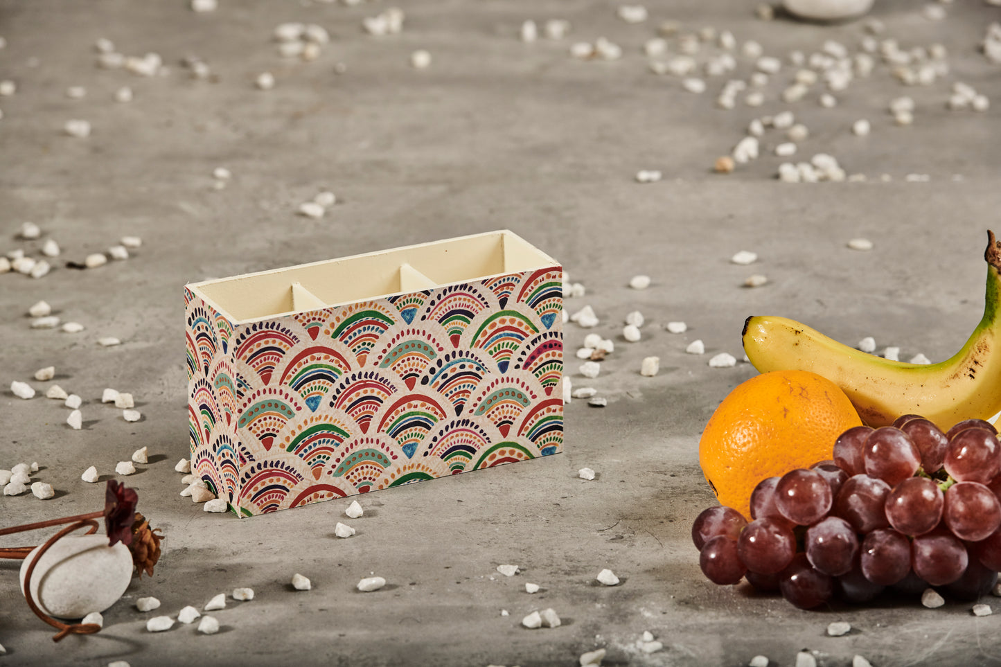 A Tiny Mistake Pankha Wooden Cutlery Holder, 18 x 10 x 6.5 cm