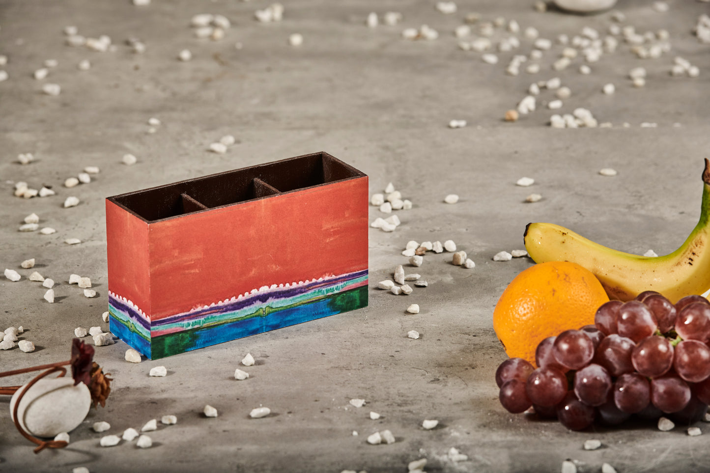 A Tiny Mistake Horizon Wooden Cutlery Holder, 18 x 10 x 6.5 cm