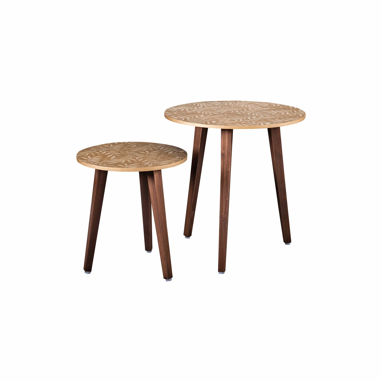 A Tiny Mistake Gold Leaves Wooden Nesting Tables (Set of 2), Living Room Decor