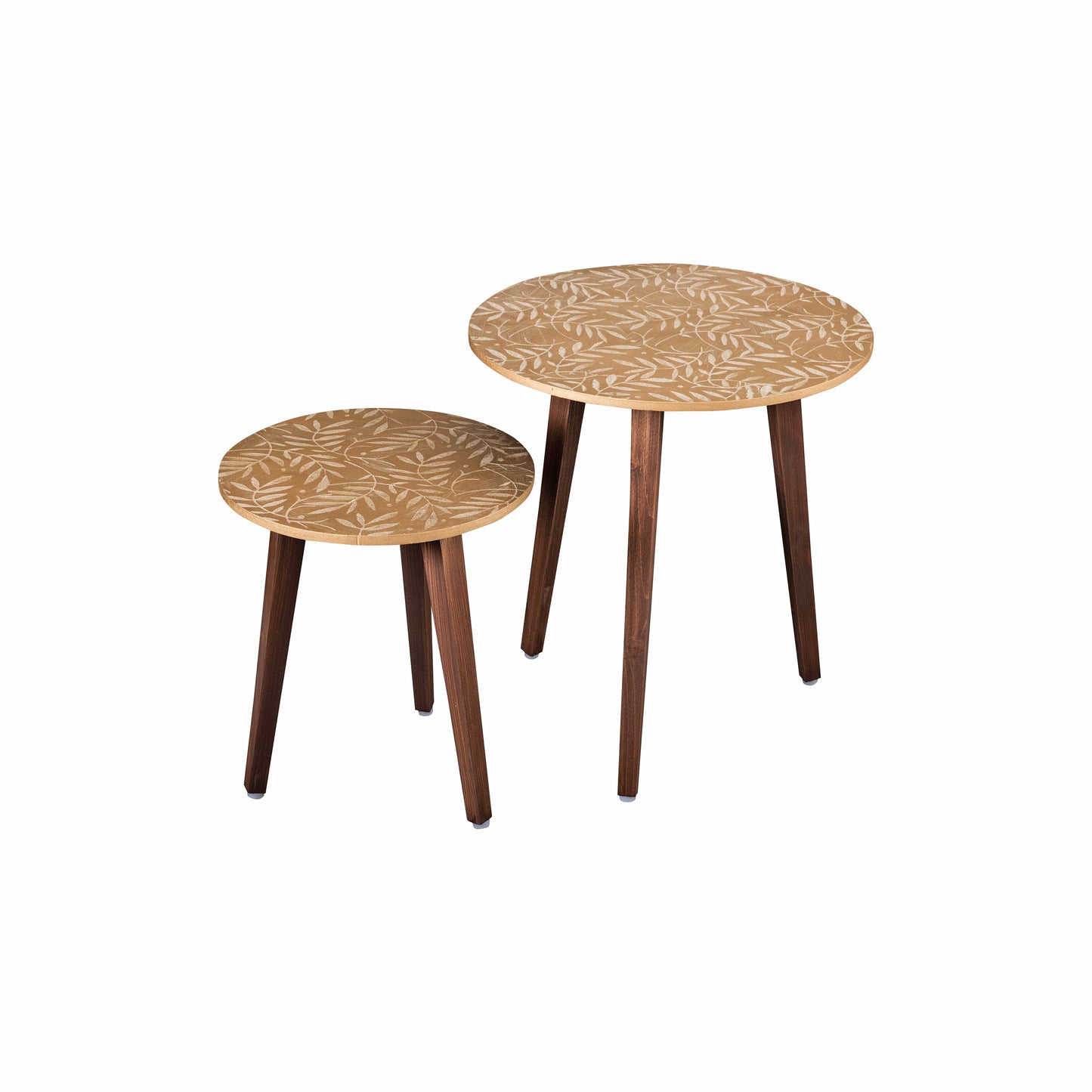 A Tiny Mistake Gold Leaves Wooden Nesting Tables (Set of 2), Living Room Decor