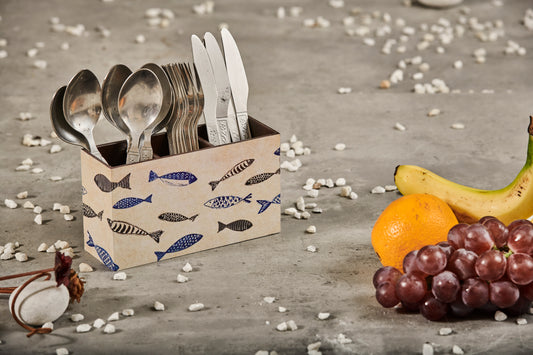 A Tiny Mistake Fish Wooden Cutlery Holder, 18 x 10 x 6.5 cm