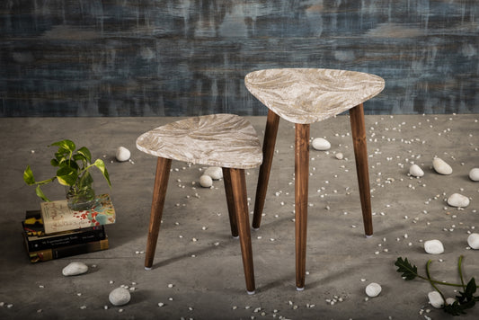 A Tiny Mistake Palm Bronze Trinity Nesting Tables (Set of Two)