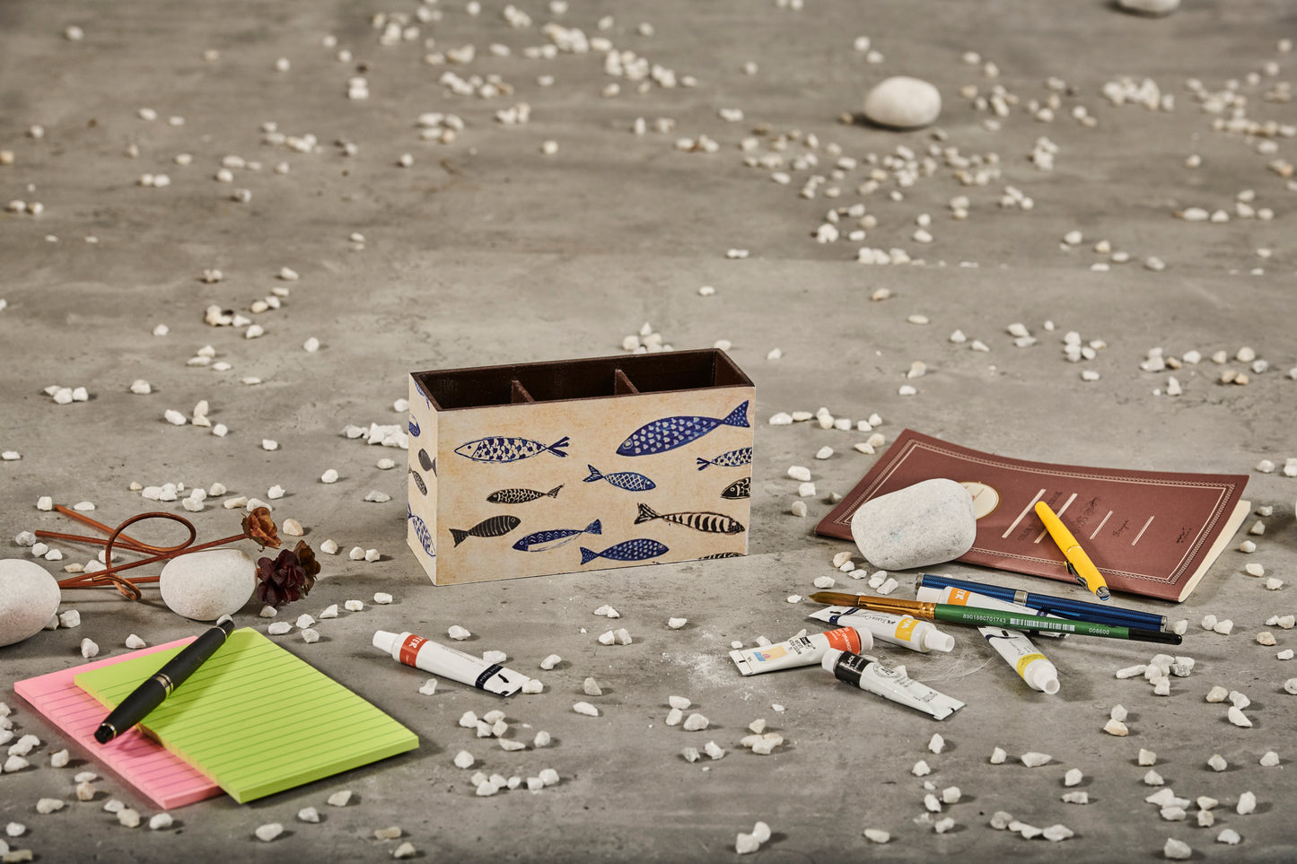 A Tiny Mistake Fish Wooden Cutlery Holder, 18 x 10 x 6.5 cm