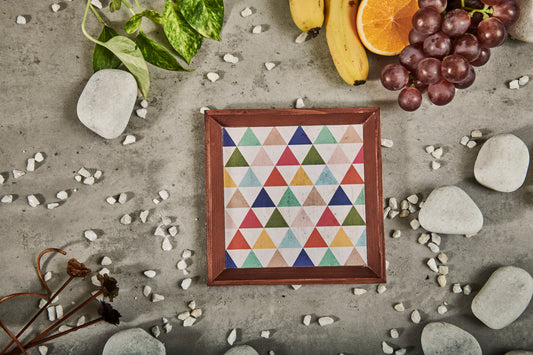 A Tiny Mistake Rubic Small Square Wooden Serving Tray, 18 x 18 x 2 cm