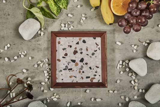 A Tiny Mistake Mosaic Small Square Wooden Serving Tray, 18 x 18 x 2 cm