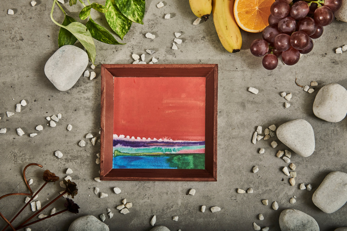 A Tiny Mistake Horizon Small Square Wooden Serving Tray, 18 x 18 x 2 cm