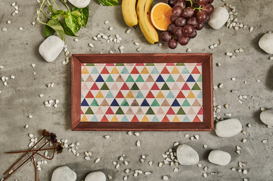 A Tiny Mistake Rubic Rectangle Wooden Serving Tray, 35 x 20 x 2 cm