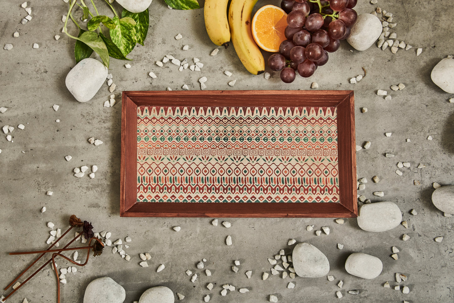 A Tiny Mistake Aztec Rectangle Wooden Serving Tray, 35 x 20 x 2 cm