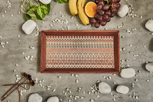 A Tiny Mistake Aztec Rectangle Wooden Serving Tray, 35 x 20 x 2 cm