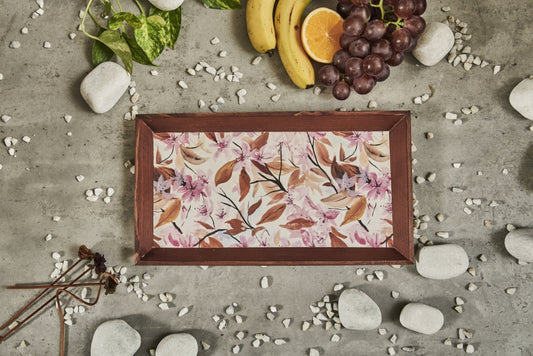 A Tiny Mistake Lily of the Valley Rectangle Wooden Serving Tray, 35 x 20 x 2 cm