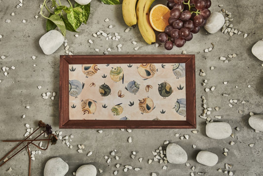 A Tiny Mistake Cute Birds Rectangle Wooden Serving Tray, 35 x 20 x 2 cm