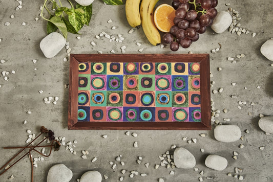 A Tiny Mistake Modern Art Rectangle Wooden Serving Tray, 35 x 20 x 2 cm