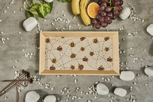 A Tiny Mistake Buzybee Rectangle Wooden Serving Tray, 35 x 20 x 2 cm
