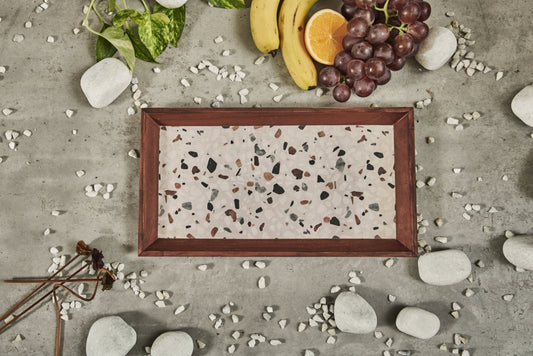 A Tiny Mistake Mosaic Rectangle Wooden Serving Tray, 35 x 20 x 2 cm