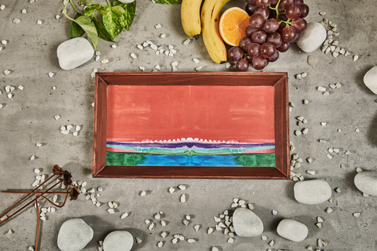 A Tiny Mistake Horizon Rectangle Wooden Serving Tray, 35 x 20 x 2 cm